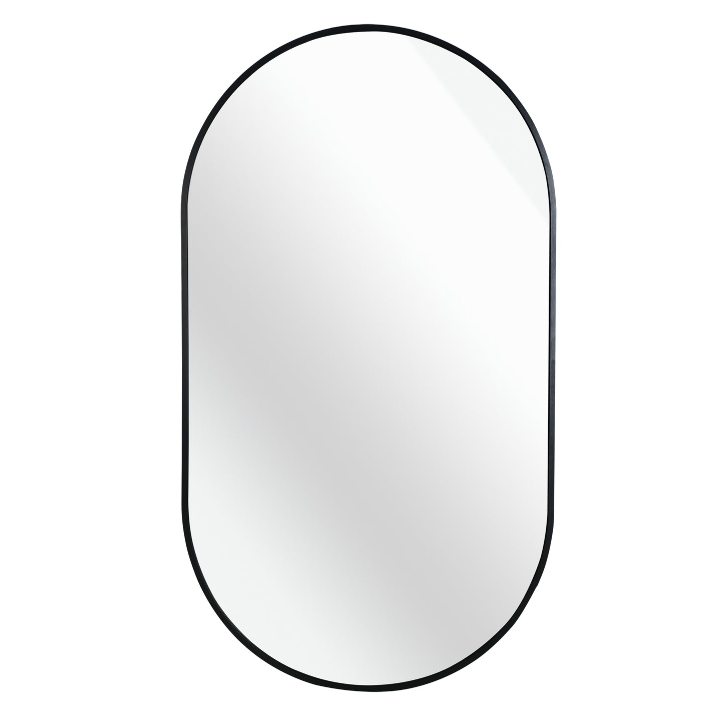 Black 20 x 28 Inch Metal Oval Mirror