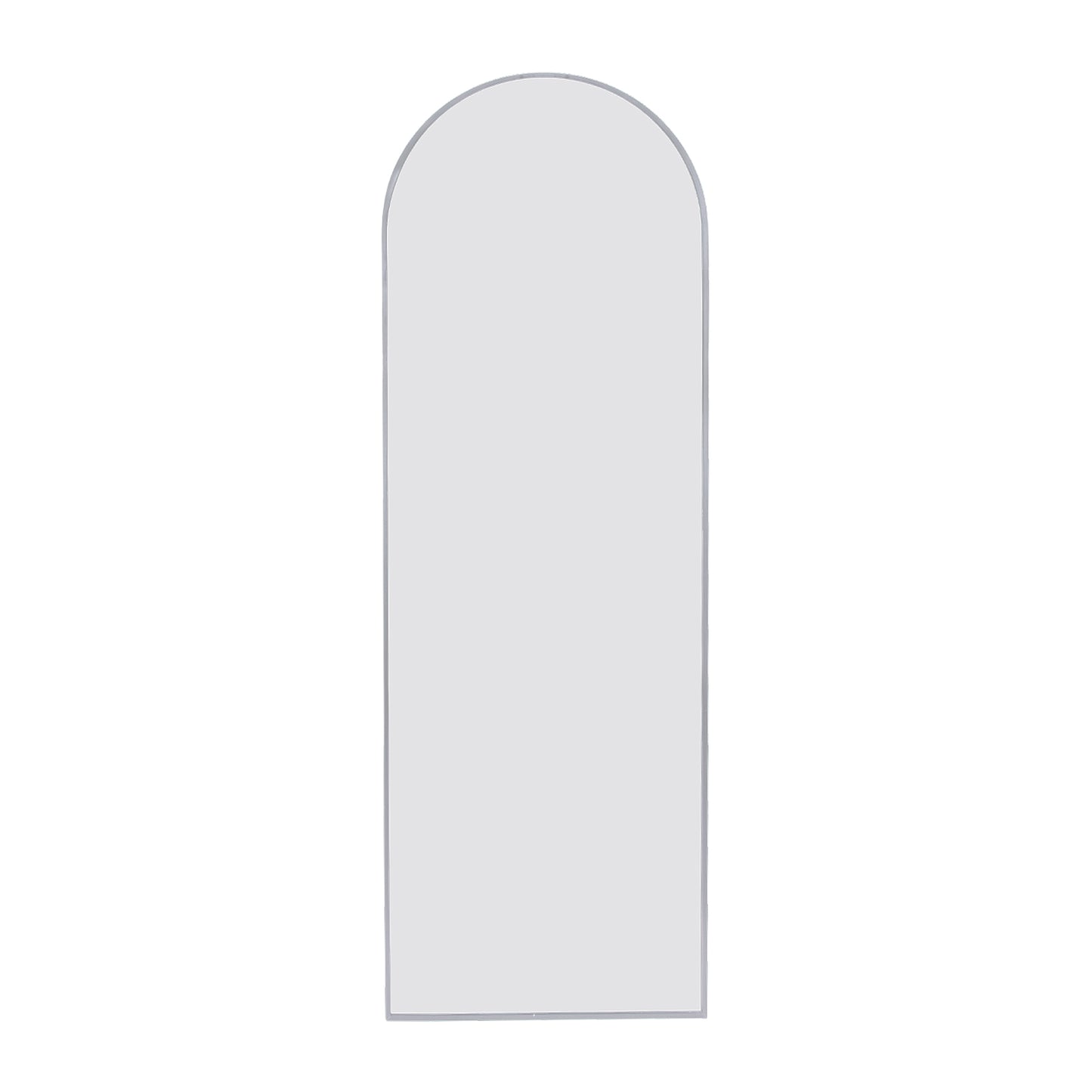Silver 71x23.6 inch metal arch stand full length mirror