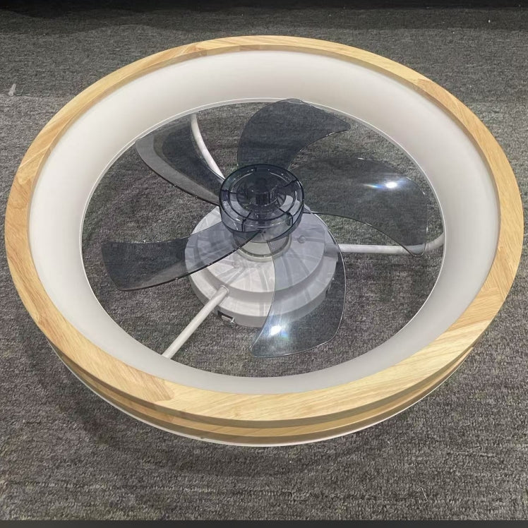 20 Inchs Ceiling Fans with Lights and Remote Low Profile Flush Mount Ceiling Fan with Light,3000-6000K LED Fan Lighting 6 Speed Reversible Quiet Wooden Small Fans and Light for Bedroom Kitchen