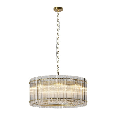 37" Modern Gold Round Chandelier,2-Tier 8-Light Water Ripple Crystal Glass Chandeliers,for Dining Room,Living Room,Bedroom,High Ceiling,Foyer Entryway,Luxury Chandelier