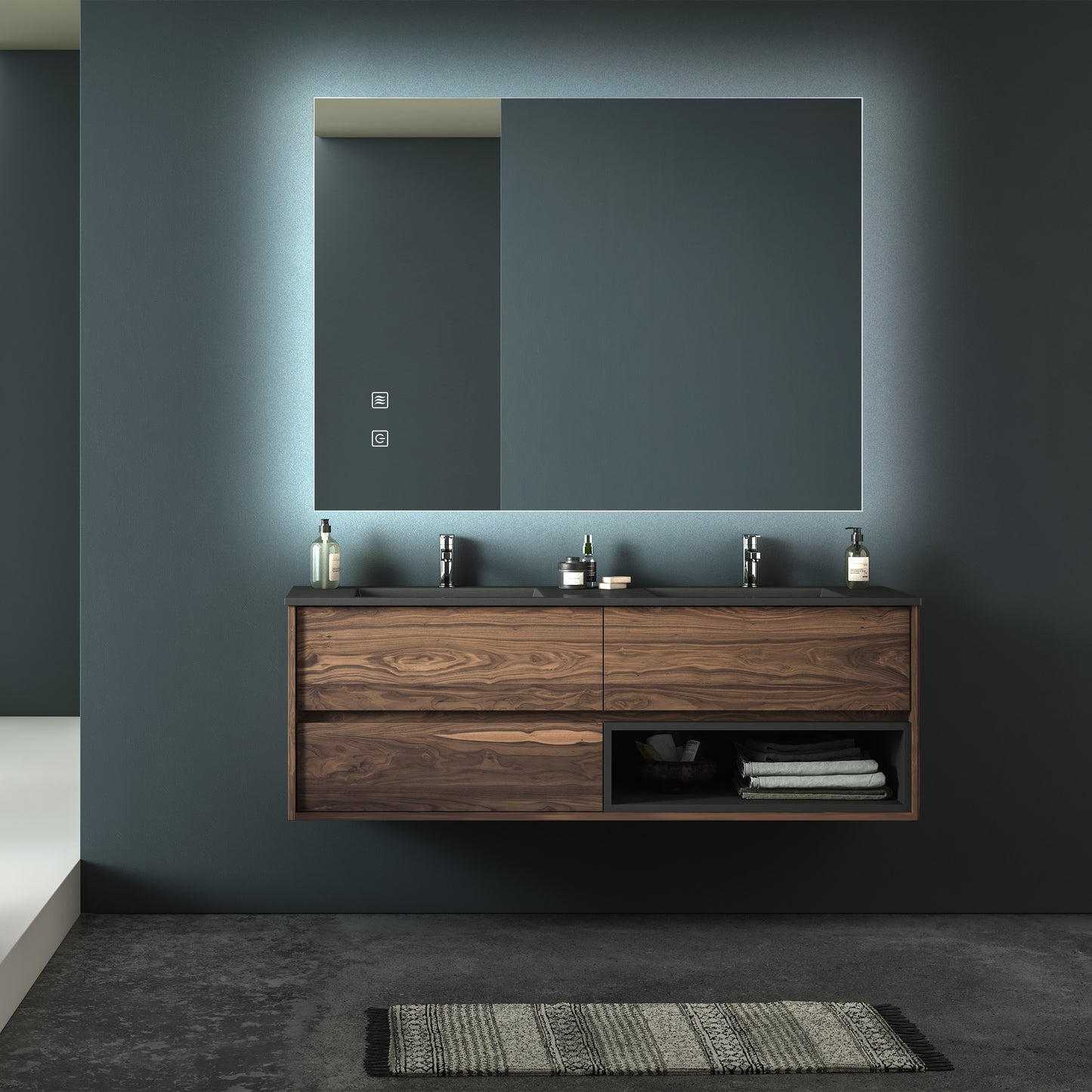 32x24 inch Bathroom Led Classy Vanity Mirror with High Lumen,Dimmable Touch,Wall Switch Control, Anti-Fog ,CRI 90 Adjustable 3000K-4500K-6000K ,IP54 Waterproof Energy saving Vertical & Horizontal