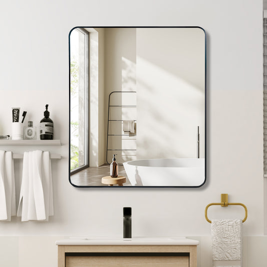 Black 30 x36 Rectangular Bathroom Wall Mirror