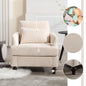 Wood Frame Armchair,  Modern Accent Chair Lounge Chair for Living Room,Tufted Club Chair, Mid Century Modern Arm Chairs with Studded, Solid Wood Frame, for Bedroom, Reading(Beige Chenille)
