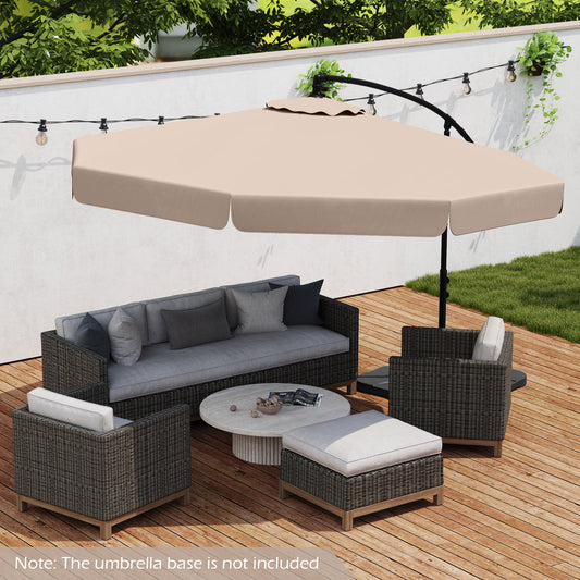 10 Feet Patio Cantilever Umbrella with Cover Tilt Adjustment and Ruffled Edge-Beige