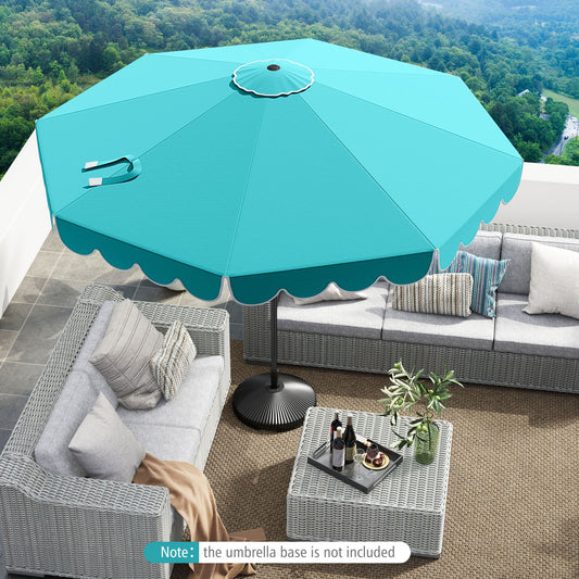10 Feet Patio Umbrella Outdoor Market Umbrella with Crank Tilt Adjustment-Turquoise