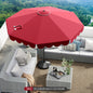 10 Feet Patio Umbrella Outdoor Market Umbrella with Crank Tilt Adjustment-Wine