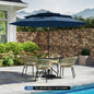 10 Feet Solar Patio Umbrella with 32 LED Lights 3-Tier Vented Top-Navy