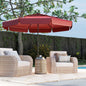 10 Feet Solar Patio Umbrella with 3-Tier Vented Top-Red