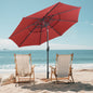 10 ft 3-tier Vented Patio Umbrella with Push Button Tilt-Red