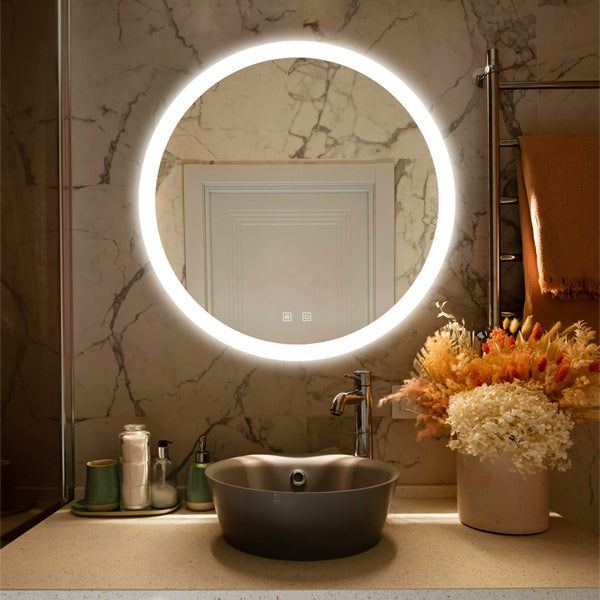 32inch Bathroom Led Classy Vanity Mirror with High Lumen,Dimmable Touch,Wall Switch Control, Anti-Fog ,CRI 95 Adjustable 3000K-4500K-6000K ,IP54 Waterproof Energy saving