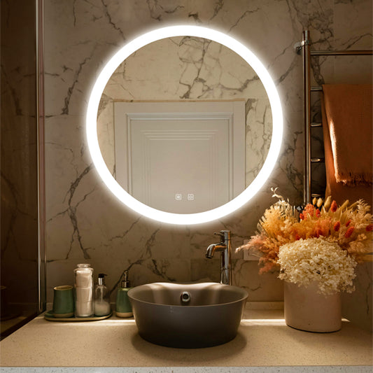 32inch Bathroom Led Classy Vanity Mirror with High Lumen,Dimmable Touch,Wall Switch Control, Anti-Fog ,CRI 95 Adjustable 3000K-4500K-6000K ,IP54 Waterproof Energy saving