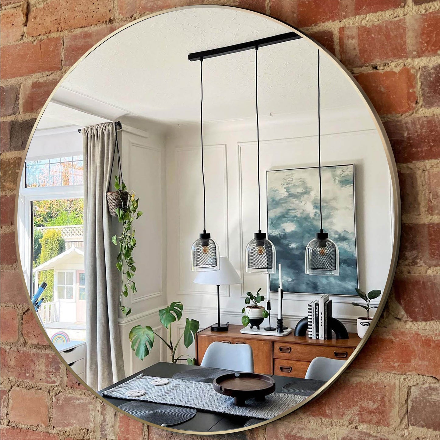 30 Inch Gold Metal Framed Round Bathrrom Mirror for Wall.(W2203P182022)