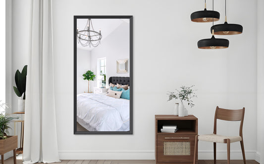60x30 Oversized Modern Rectangle Bathroom Mirror with Balck Frame Decorative Large Wall Mirrors for Bathroom Living Room Bedroom Vertical or Horizontal Wall Mounted mirror with Aluminum Frame
