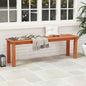 47 Inch Patio Wood Bench with Slatted Seat 2-Person