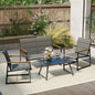4-Piece Outdoor Conversation Patio Furniture Set-Gray