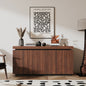 Sideboard Buffet Cabinet,Modern Accent Storage Sideboard, Luxurious Floor Cabinet Buffet with Freestanding Anti Dumping for Kitchen, Living Room, Entryway, Hallway,58.3" Wide 4-Door Sideboard(Brown)