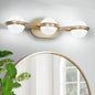 Bathroom Vanity Light, LED 3 Bulb Crystal Sand Acrylic Shades, Wall Mounted Decorative Lighting Fixture, Suitable for Bathroom Vanity Mirror (Champagne Gold)