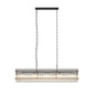 Modern Rectangular Crystal Glass Chandelier, 10-Lights Black Chandelier Lighting Contemporary Pendant Ceiling Light Fixture for Dining Room Living Room Kitchen Island