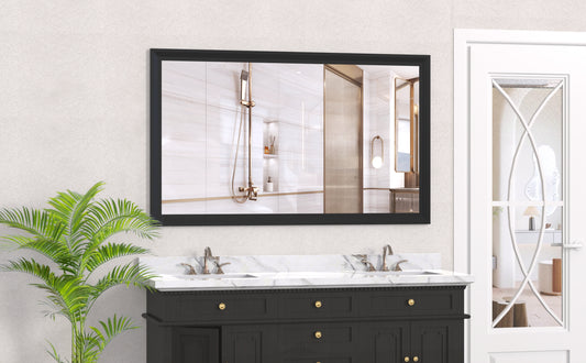 60x36 Oversized Modern Rectangle Bathroom Mirror with Balck Frame Decorative Large Wall Mirrors for Bathroom Living Room Bedroom Vertical or Horizontal Wall Mounted mirror with Aluminum Frame