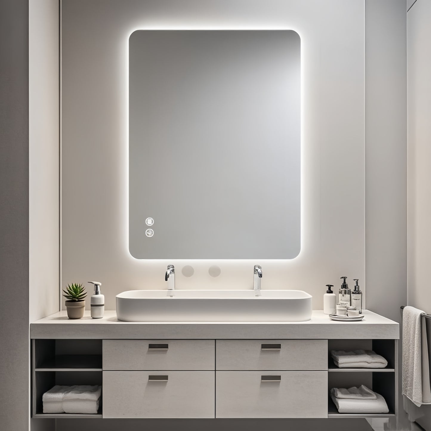 Rectangular Backlit Mirror Bathroom 24x36
