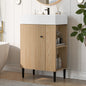 21.6" Wood Bathroom vanity, Combo Cabinet, Bathroom Storage Cabinet, Single Ceramic Sink, Right side storage
