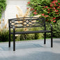 Garden Bench with Curved Armrests and Backrest-Black