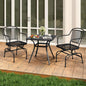 Outdoor Rocking Chair Set of 2 with Mesh Backrest and Seat for Yard-Black