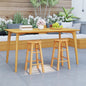 24-Inch Outdoor Wood Bar Stools Set of 2 with Round Seat and Footrest