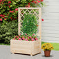 Raised Garden Bed Wooden Elevated Planter Box with Lattice Trellis-S