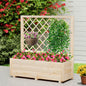 Raised Garden Bed Wooden Elevated Planter Box with Lattice Trellis-L