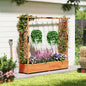 Raised Garden Bed with Arch Trellis and Hanging Roof-Orange