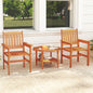 Wooden Patio Chairs Set of 2 with Inclined Backrests