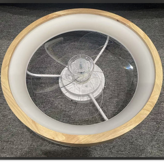 20 Inchs Low Profile Ceiling Fans with Lights and Remote Flush Mount Wooden Ceiling Fan and Light,3000-6000K Dimmable LED Fan Lighting Timing 6 Speeds Reversible Small Fans Light for Bedroom