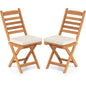 Patio Folding Chairs Set of 2 with Soft Seat Cushion-A