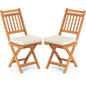 Patio Folding Chairs Set of 2 with Soft Seat Cushion-B