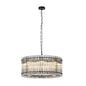 37" Modern Black Round Chandelier,2-Tier 8-Light Water Ripple Crystal Glass Chandeliers,for Dining Room,Living Room,Bedroom,High Ceiling,Foyer Entryway,Luxury Chandelier