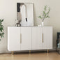 White Modern Buffet Cabinet with Storage, Fluted Sideboard Large Buffet with Adjustable Shelves, Credenza, Accent Cabinet Console Table