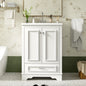 24'' Bathroom Vanity with Ceramic Sink Combo, Modern Freestanding Storage Cabinet  with Silver Handles,  Soft Closing Doors
